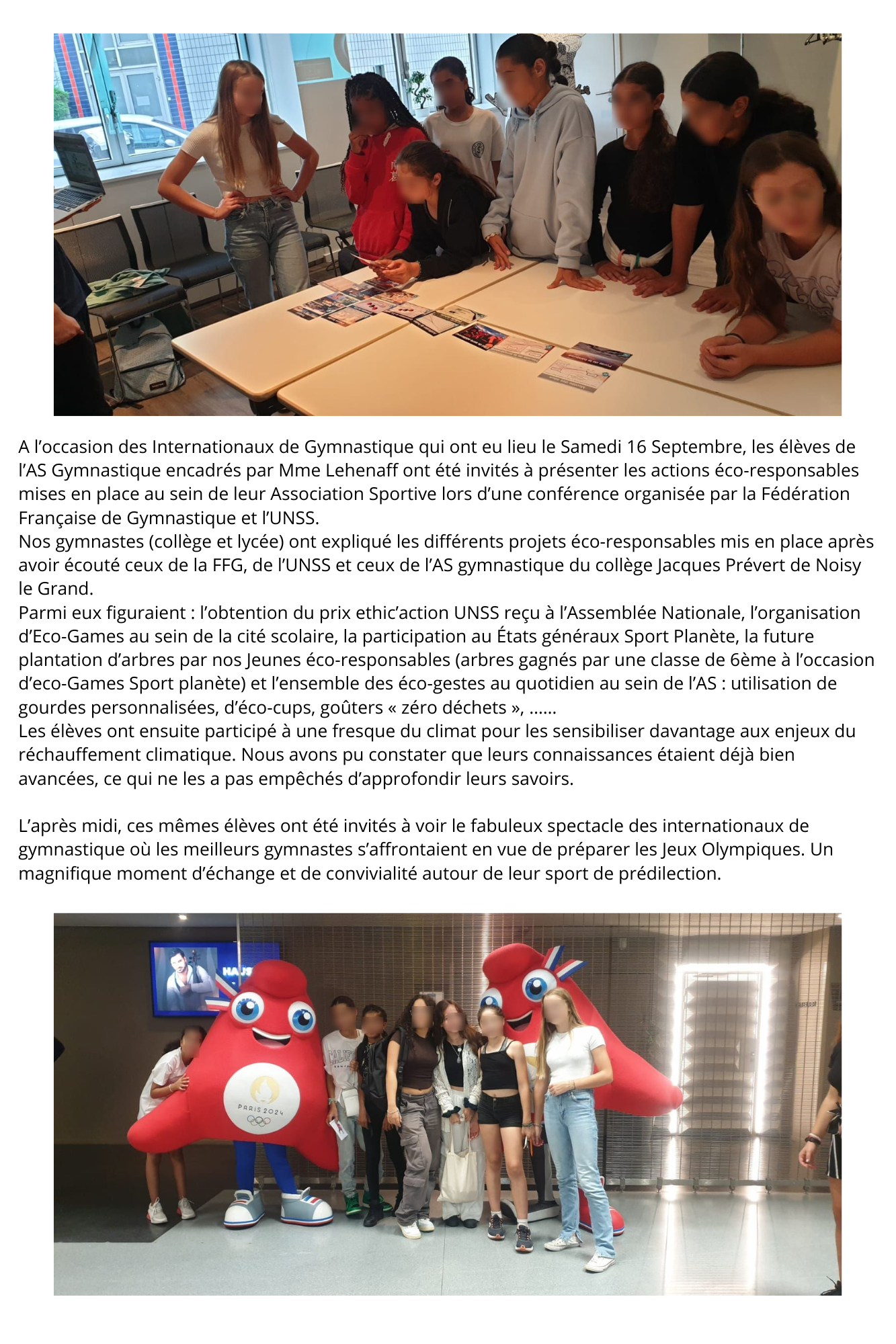 UNSS co responsable Gym