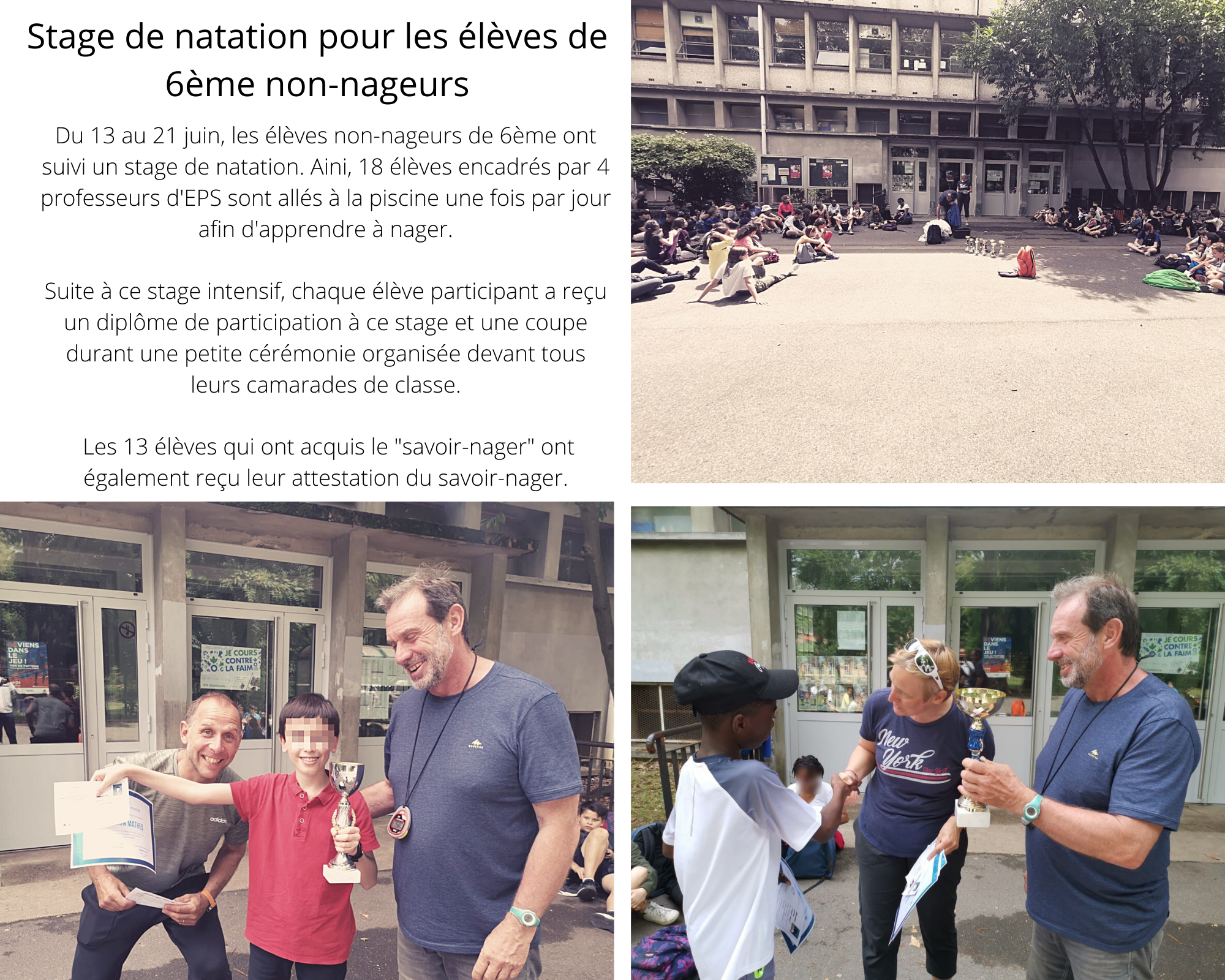 stage de natation