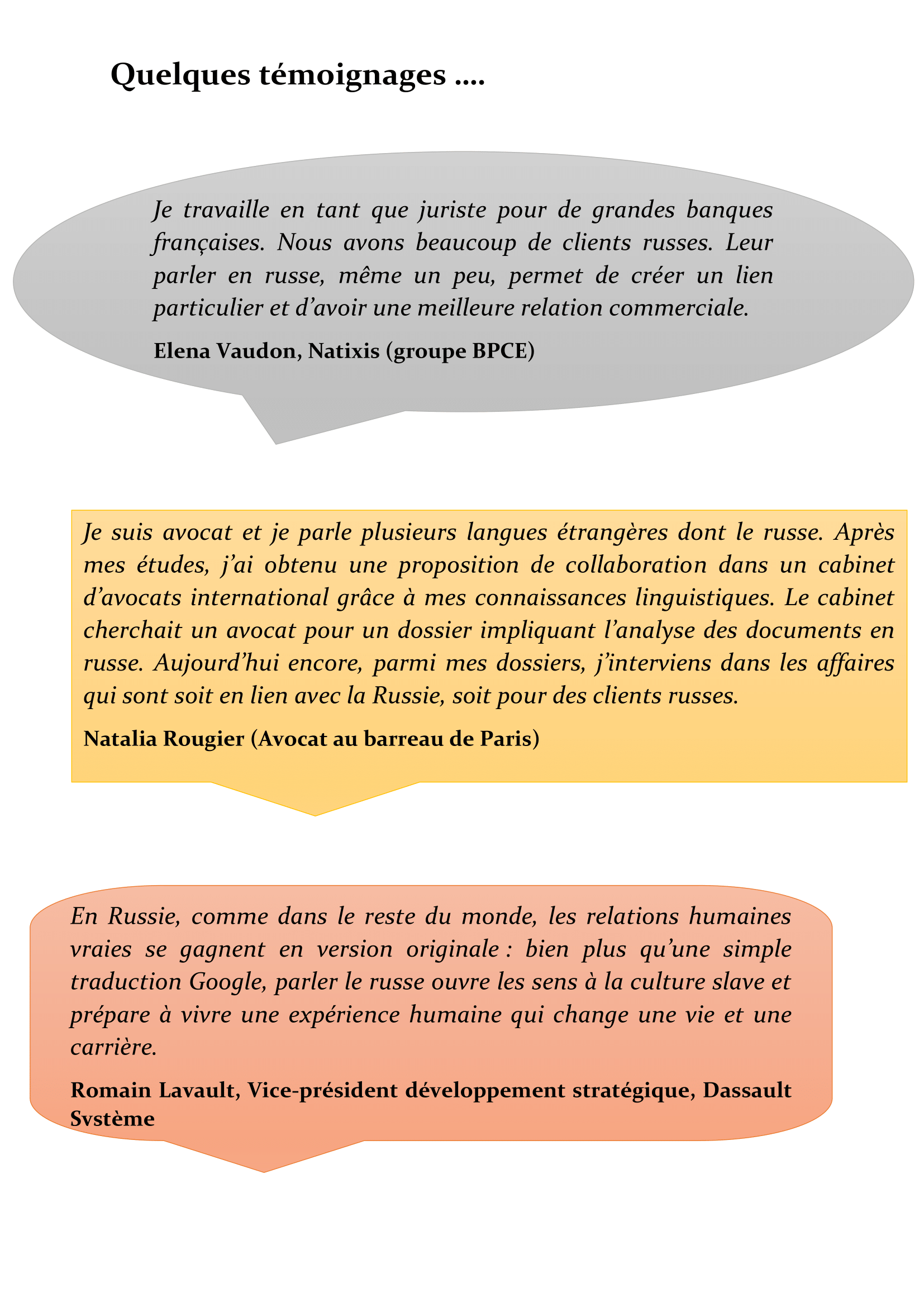 Quelques tmoignages 1