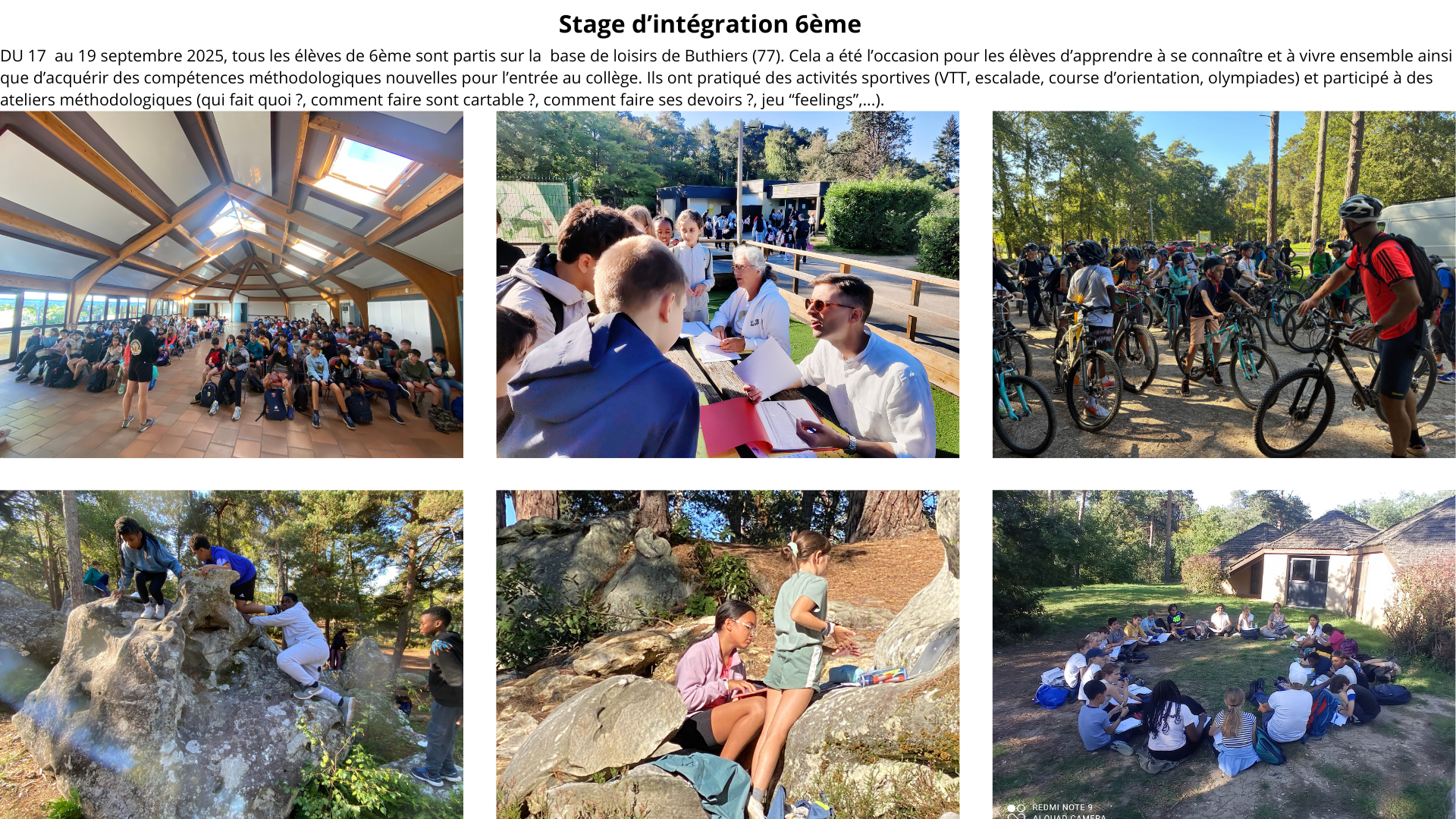 stage dintegration 6eme