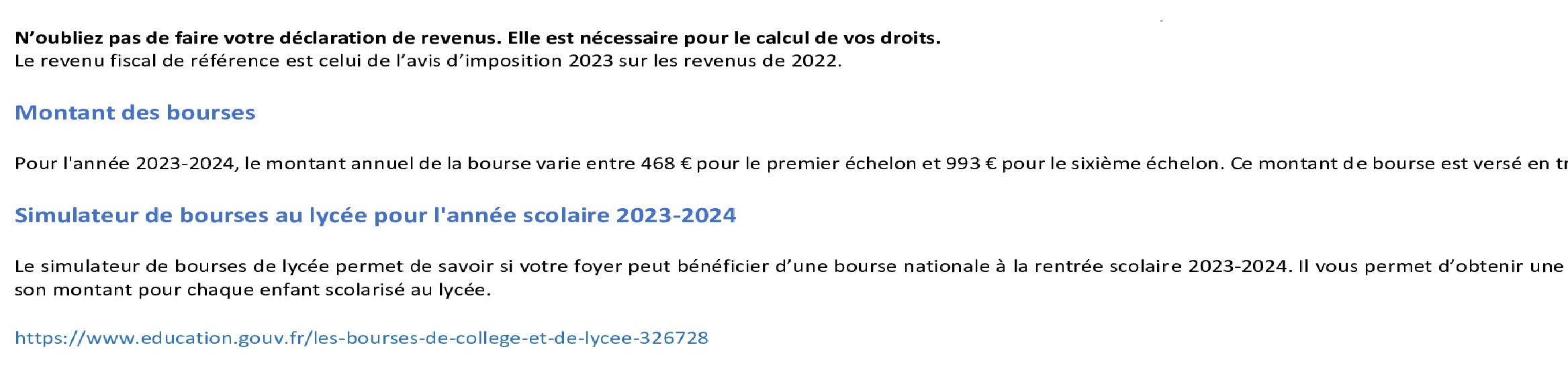 Modification texte pour le site internet Bourse du lycee 2023 2024 3