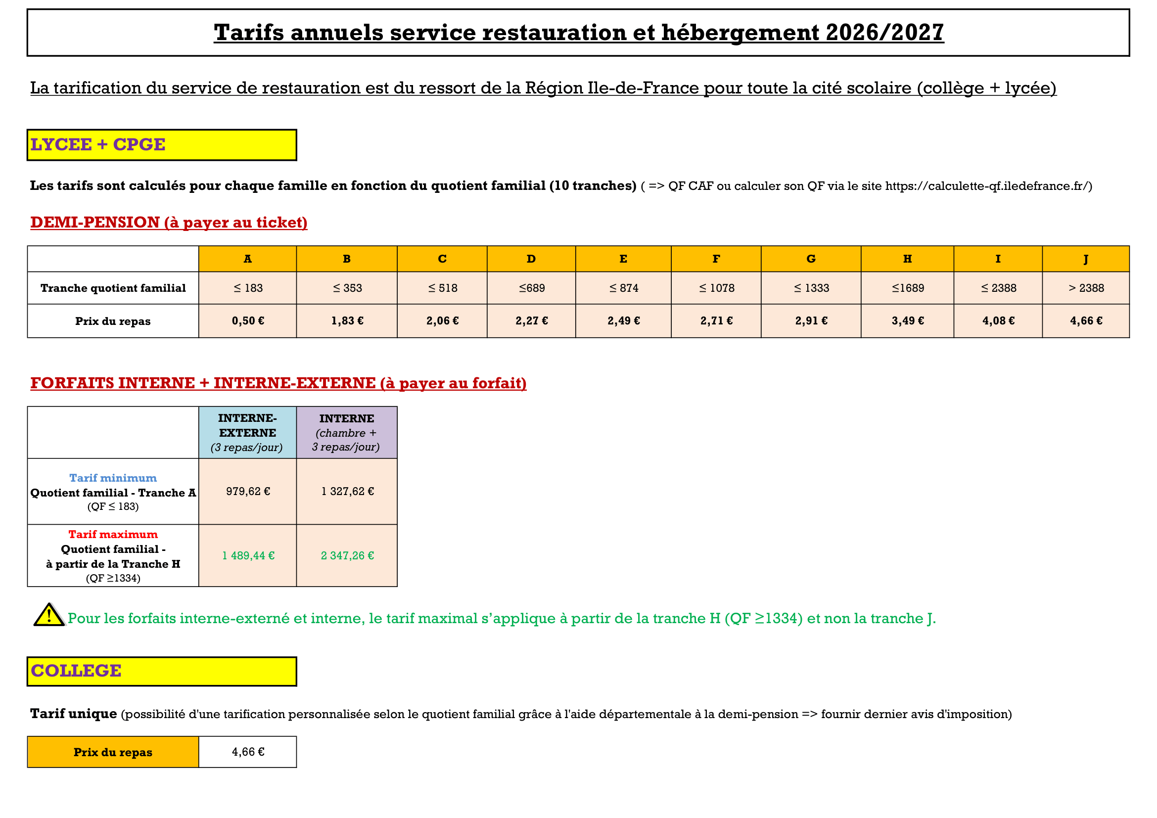 tarifs annuels restauration et hebergement 2026 2027 1