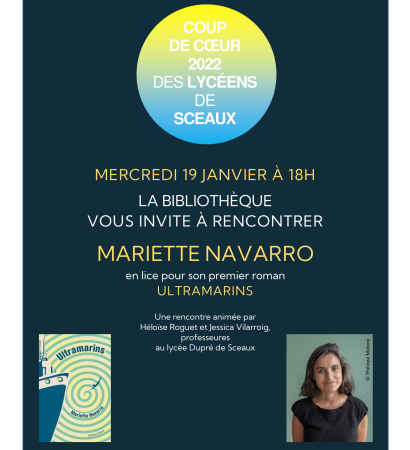 Coup de coeur 2022 des lycéens de Sceaux : rencontre avec Mariette Navarro