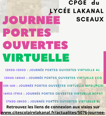 JOURNÉE PORTES OUVERTE VIRTUELLE